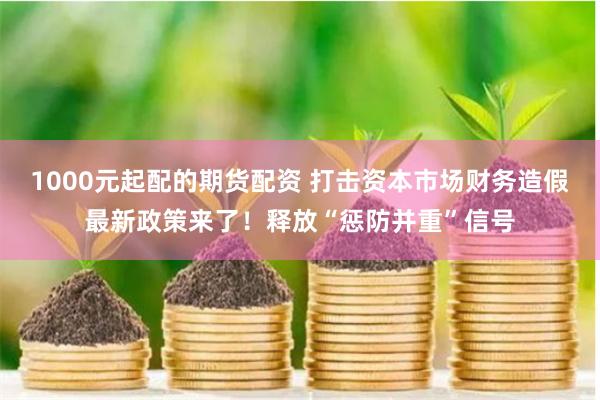 1000元起配的期货配资 打击资本市场财务造假最新政策来了！释放“惩防并重”信号